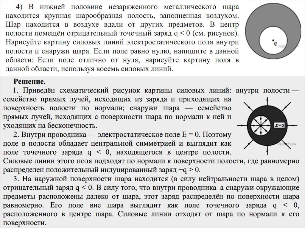 Заряженные шарики находящиеся. Незаряженный металлический шар. Внутри незаряженного металлического шара. Заряженный шар с полостью. Внутри незаряженного металлического шара радиусом.