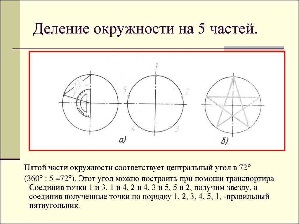 Как разделить круг на 4 части. Деление окружности на 5 частей. Круг поделенный на 5 частей. Делениние круга на части. Поделить круг на пять частей.