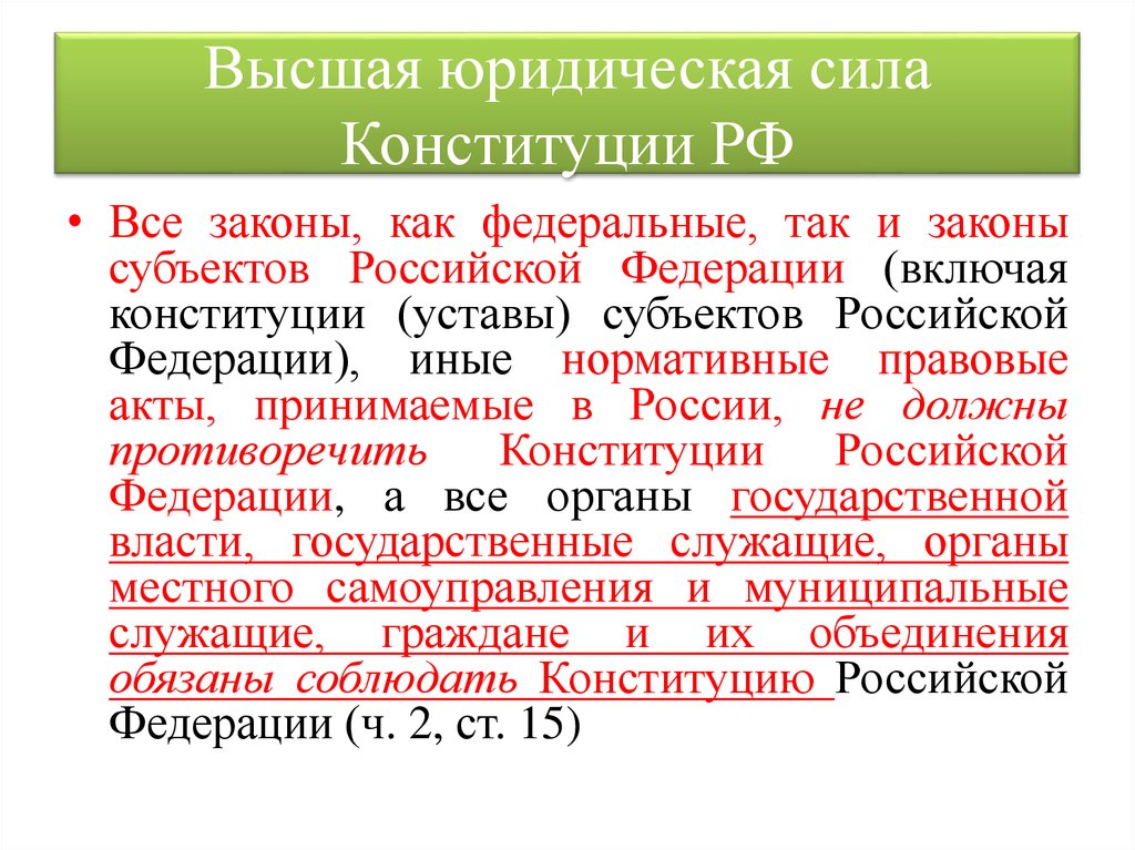 Конституция рф ядро правовой системы презентация