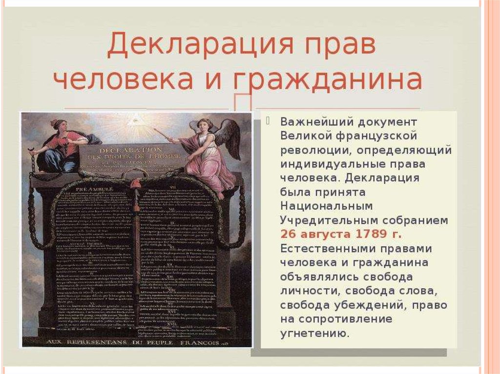 Декларация прав человека 1789 текст
