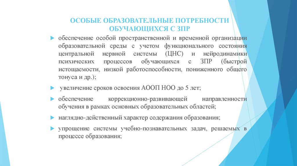 Презентацию особенности и особые образовательные потребности обучающихся с овз 5 7 слайдов