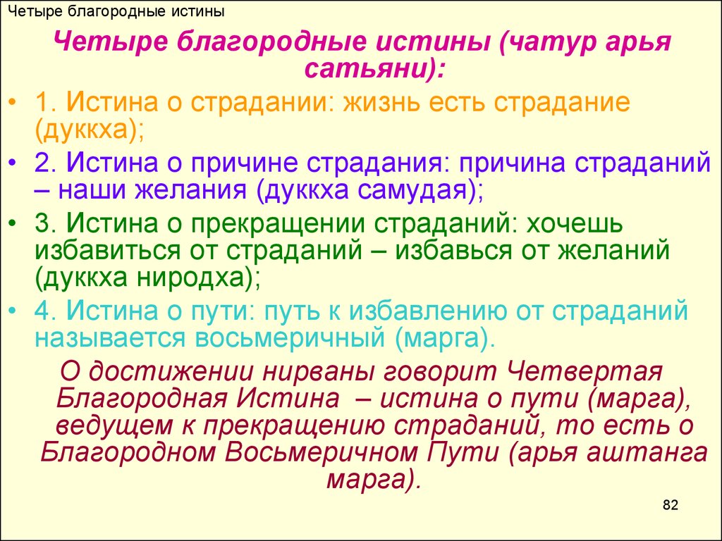 Благородные истины это