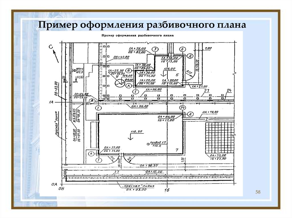 Пример разбивочного плана