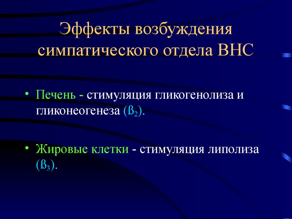 Действие возбуждения. Возбуждение симпатического отдела. Возбудимость симпатического отдела ВНС. Эффекты возбуждения симпатической нервной. Эффекты ВНС.