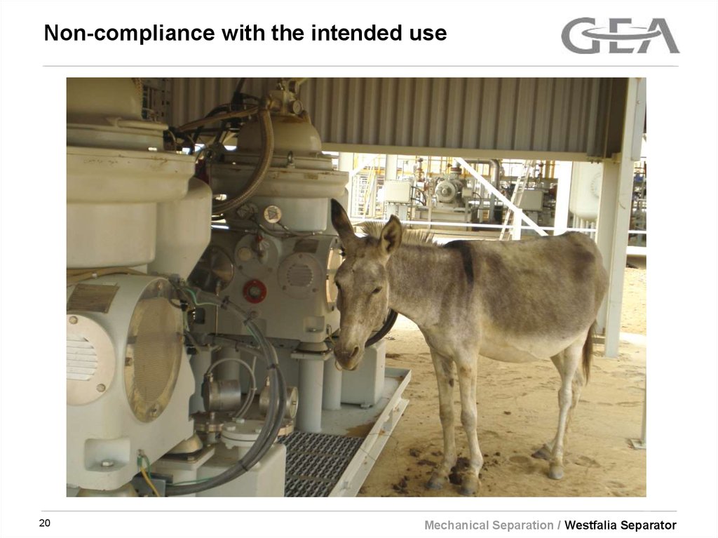 Non-compliance with the intended use