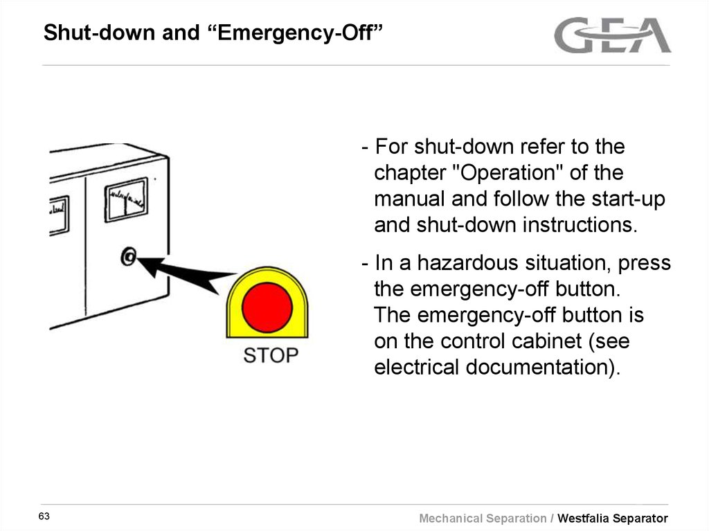 Shut-down and “Emergency-Off”