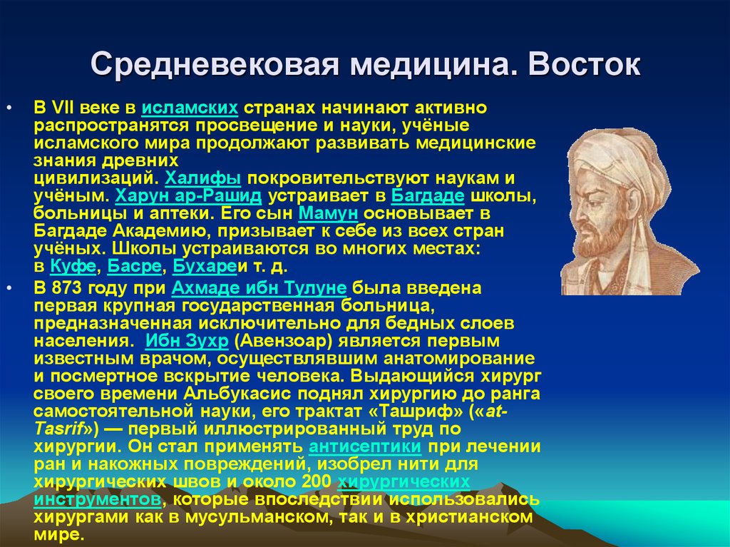 Медицина в халифатах история медицины презентация