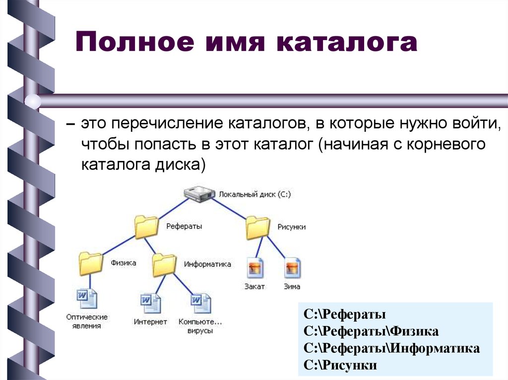 Полным именем файла является с рисунки зима