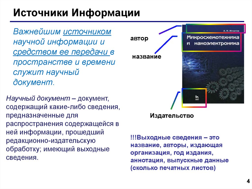 Укажи источники информации