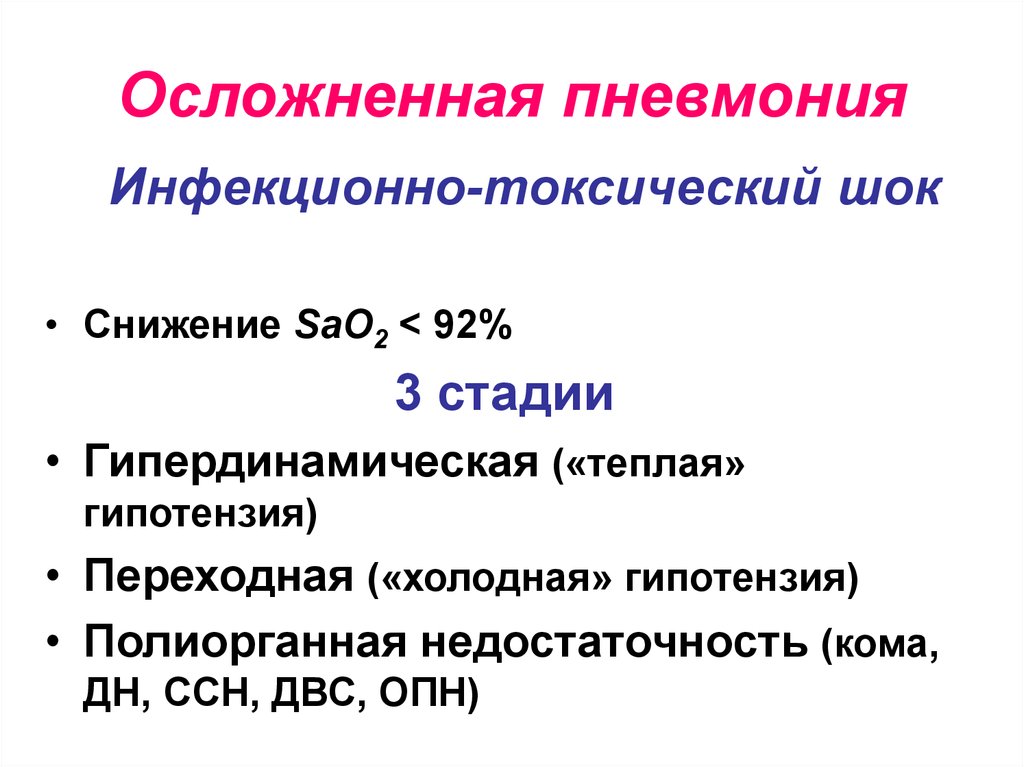 Осложнения пневмонии у детей презентация