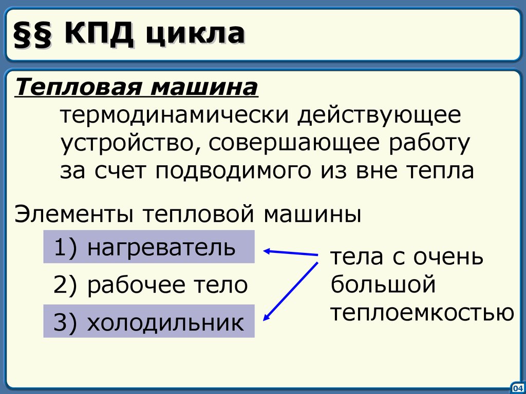 Второе начало термодинамики. Циклы. (Лекция 10) - презентация онлайн