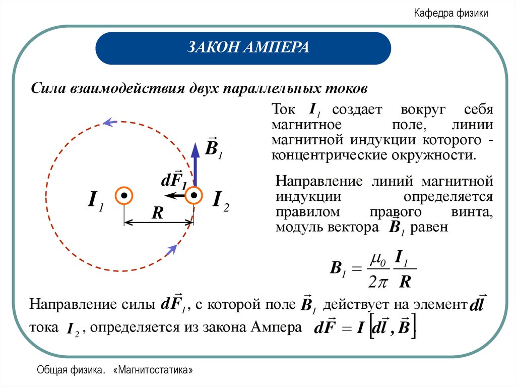 Почему единицу тока определяют по магнитному взаимодействию. Взаимодействие параллельных проводников. Закон Ампера. Взаимодействие параллельных проводов с токами сила Ампера. Формула Ампера для взаимодействия параллельных токов. Закон Ампера взаимодействие параллельных токов.