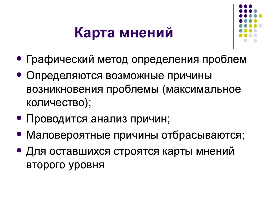 Причина мнения. Карта мнений. Методы выявления причин возникновения проблем. Метод определения проблем. Карта мнений в менеджменте.