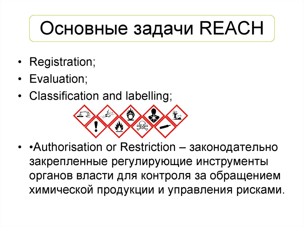 Основные задачи REACH