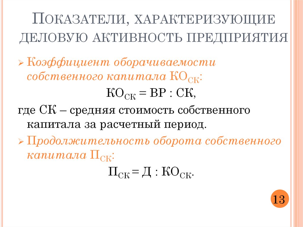 Показатели характеризующие бизнес