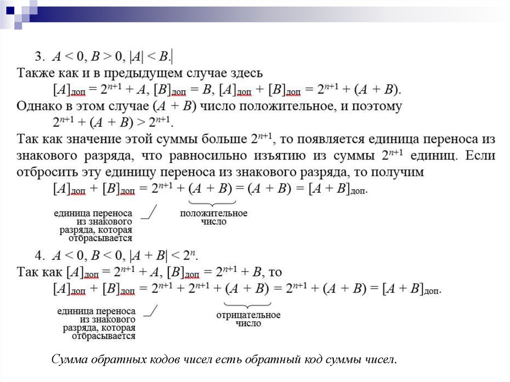 Сумма обратных мест