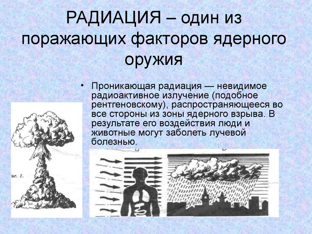 Поражающие действия проникающей радиации. Поражающие факторы проникающей радиации. Поражающие факторы ядерного взрыва проникающая радиация. Поражающие факторы ядерного оружия ионизирующее излучение. Ядерное оружие проникающая радиация.