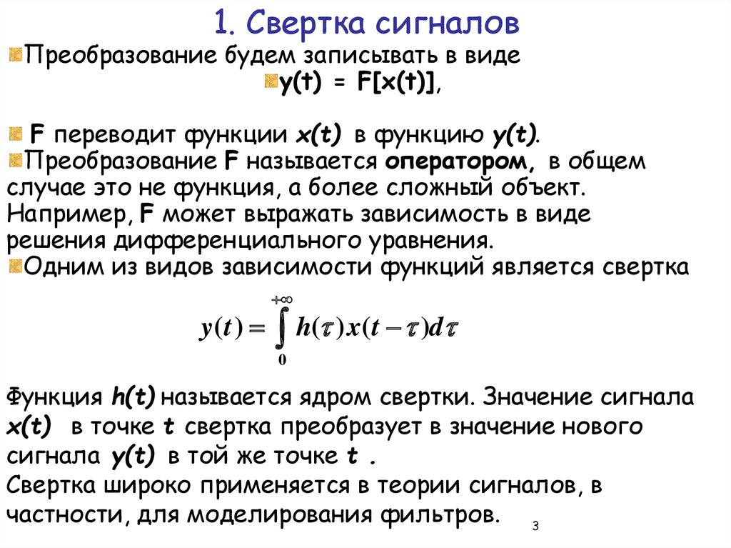 Найти изображение свертки функции