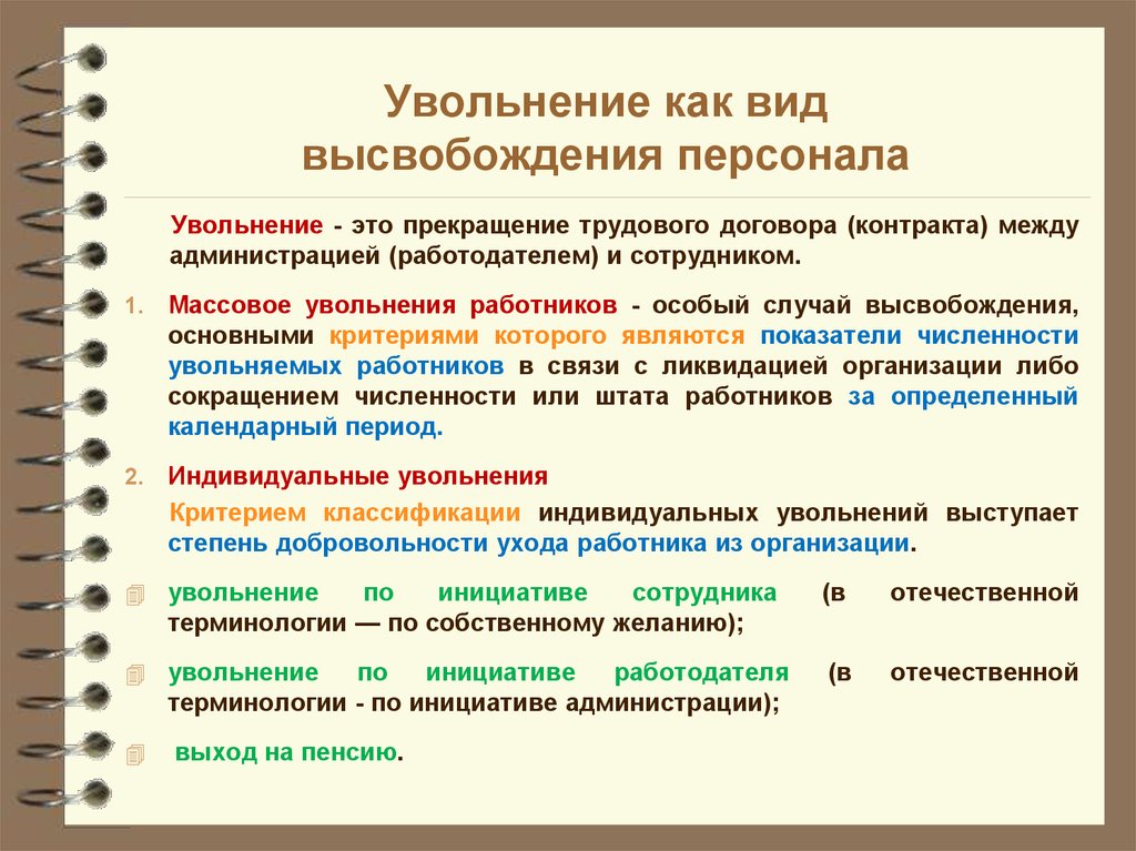 Виды увольнения. Виды увольнений. Виды и формы увольнений.. Виды увольнения персонала. Виды высвобождения увольнение.