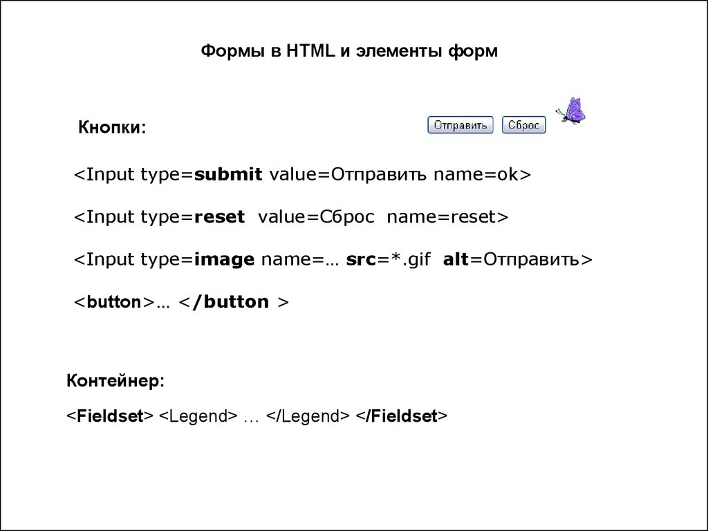 Кнопки html форм
