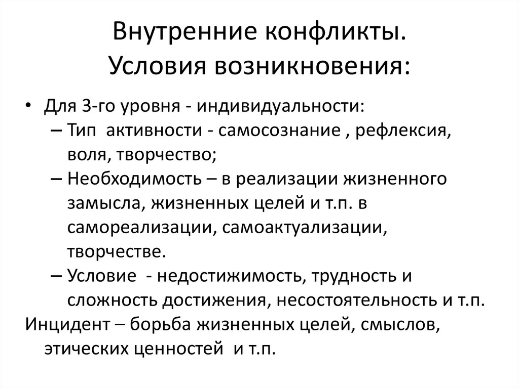 Конфликт внутри