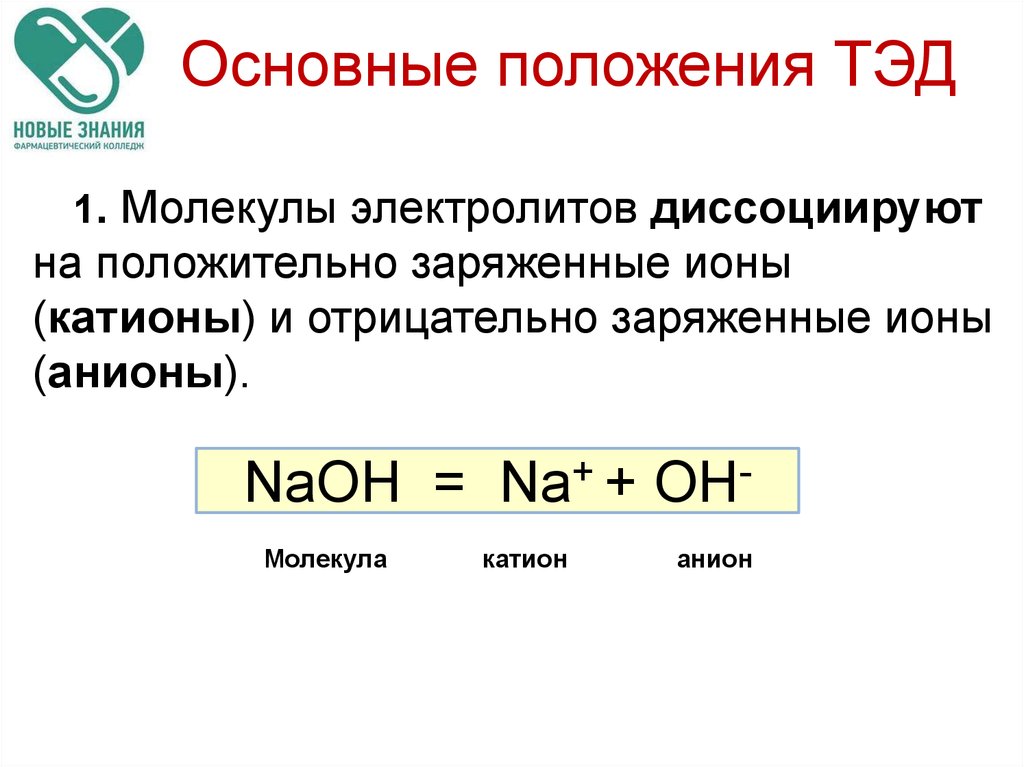 Химия диссоциация кислот оснований солей 9 класс. Основные теории электролитической диссоциации. Положения теории электролитической диссоциации. Основные положения теории электролитической диссоциации. 3 Основных положения теории электролитической диссоциации.