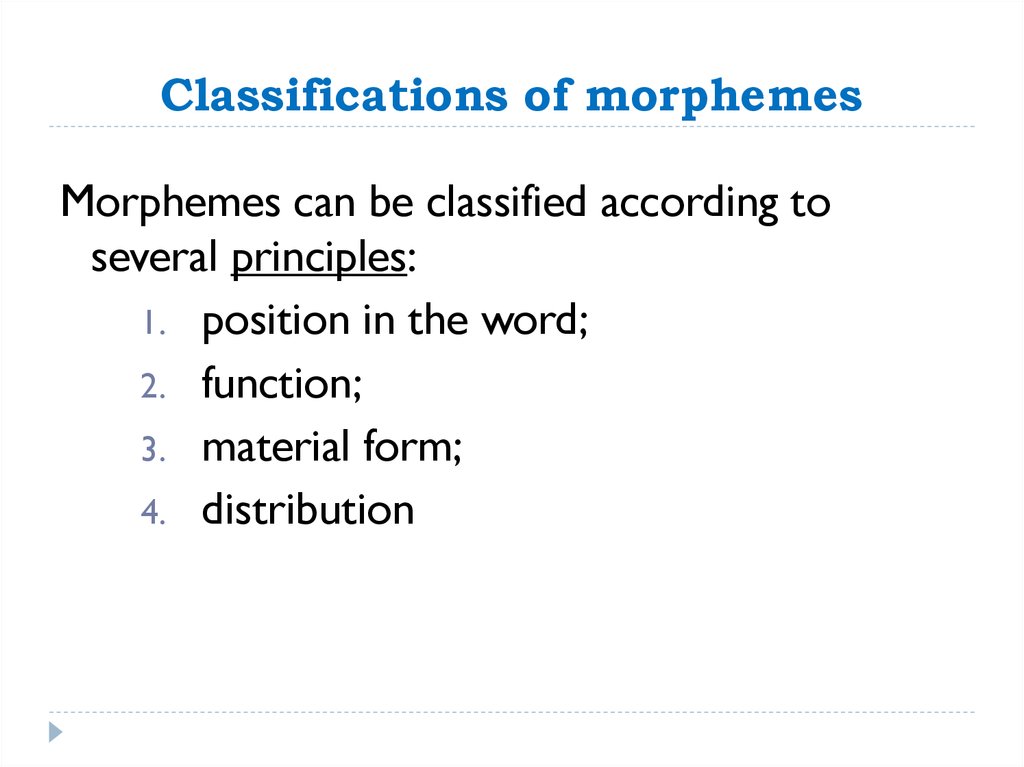 Classifications of morphemes
