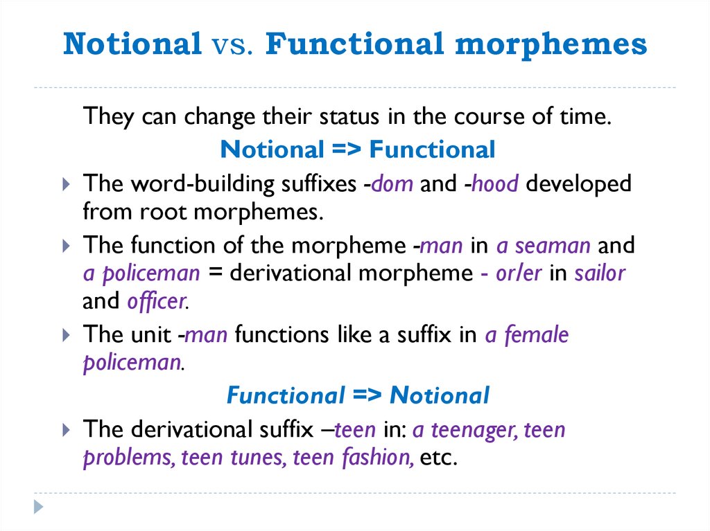 Morphology as a Part of Grammar - online presentation