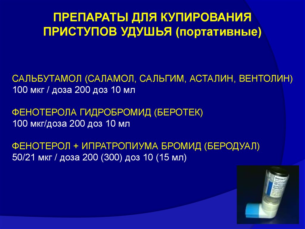 Препараты для купирования приступа удушья. Препараты для\ купирования приступов удушья. Сальбутамол для купирования приступа. Препараты для купирования приступов астмы. Купирование приступа бронхиальной астмы препараты.