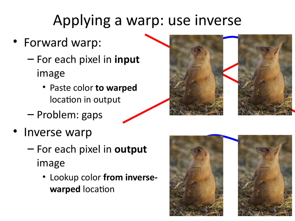 Applying a warp: use inverse