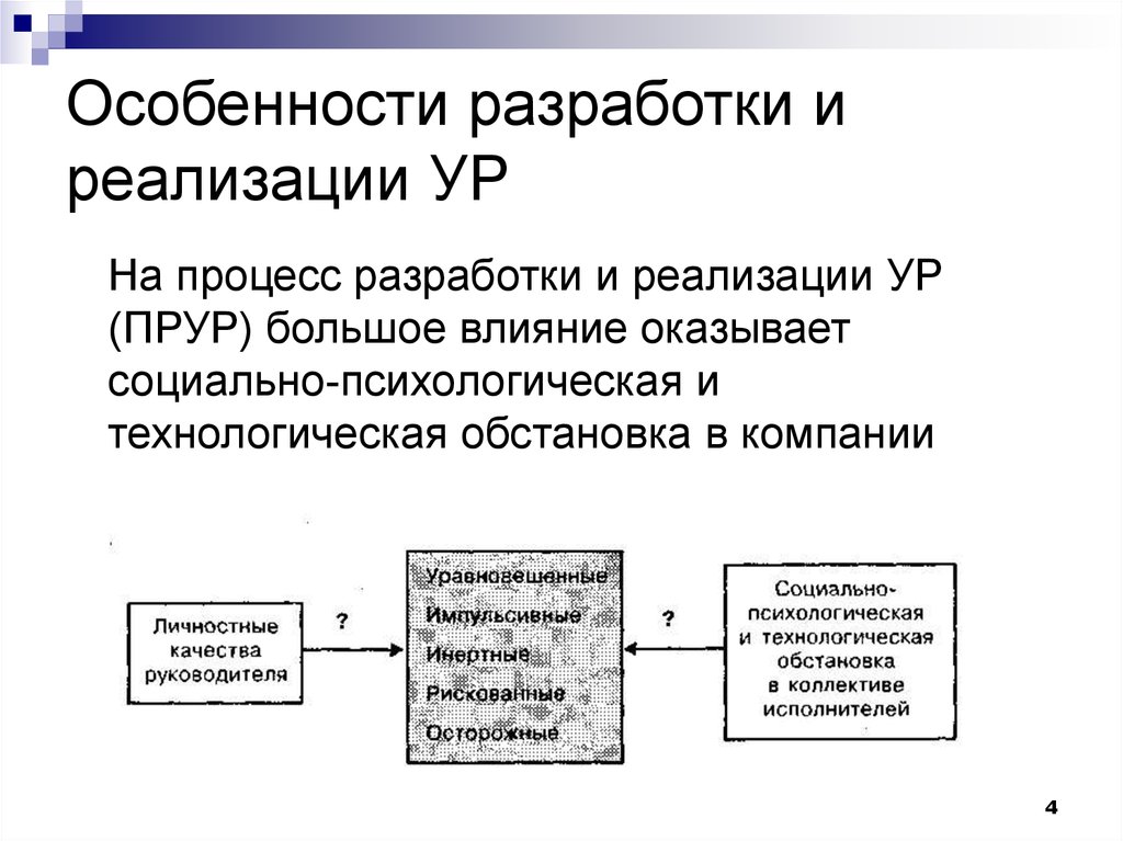 Особенности разработки. Процесс реализация ур. Основные элементы процесса разработки и реализации ур. Технологическая обстановка.