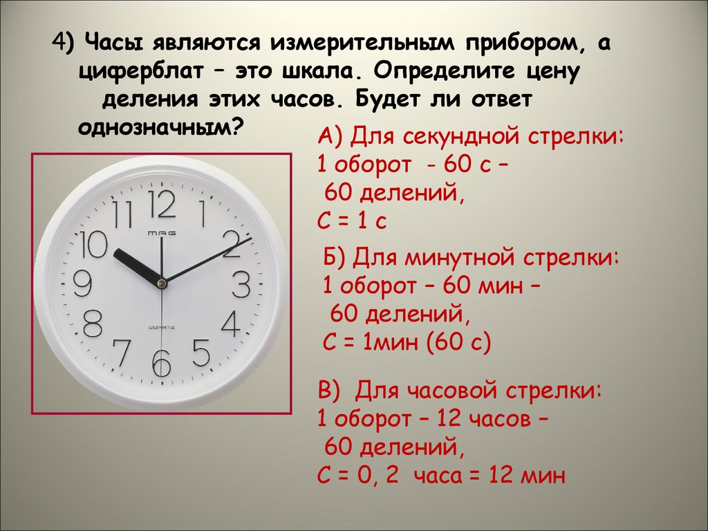 Какие часы показывают два раза в сутки. Определить цену деления часов. Шкала деления часов. Циферблат часов с делениями. Часы с часовой и минутной стрелками.