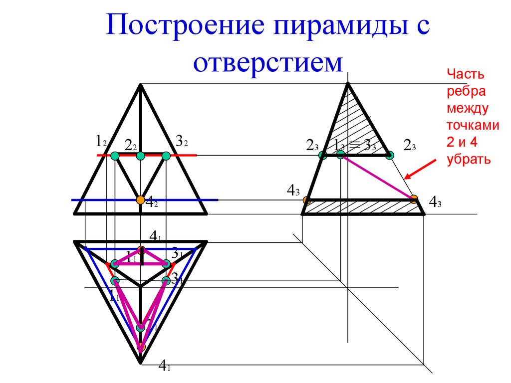 Пирамида с отверстием чертеж