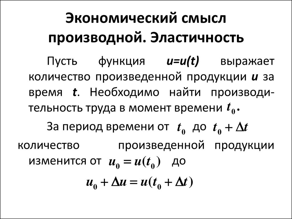 Применение производной в экономике проект