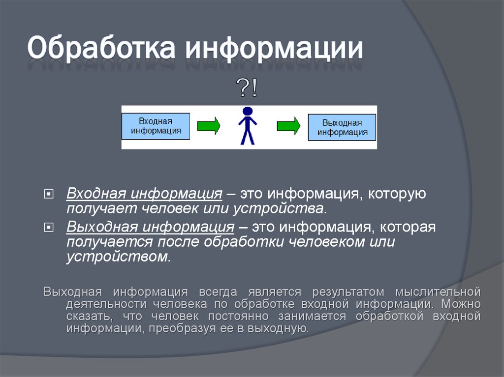 Обработка информации человеком. Входная и выходная информация. Выходная информация это. Обработка информации входная выходная. Входная информация примеры.