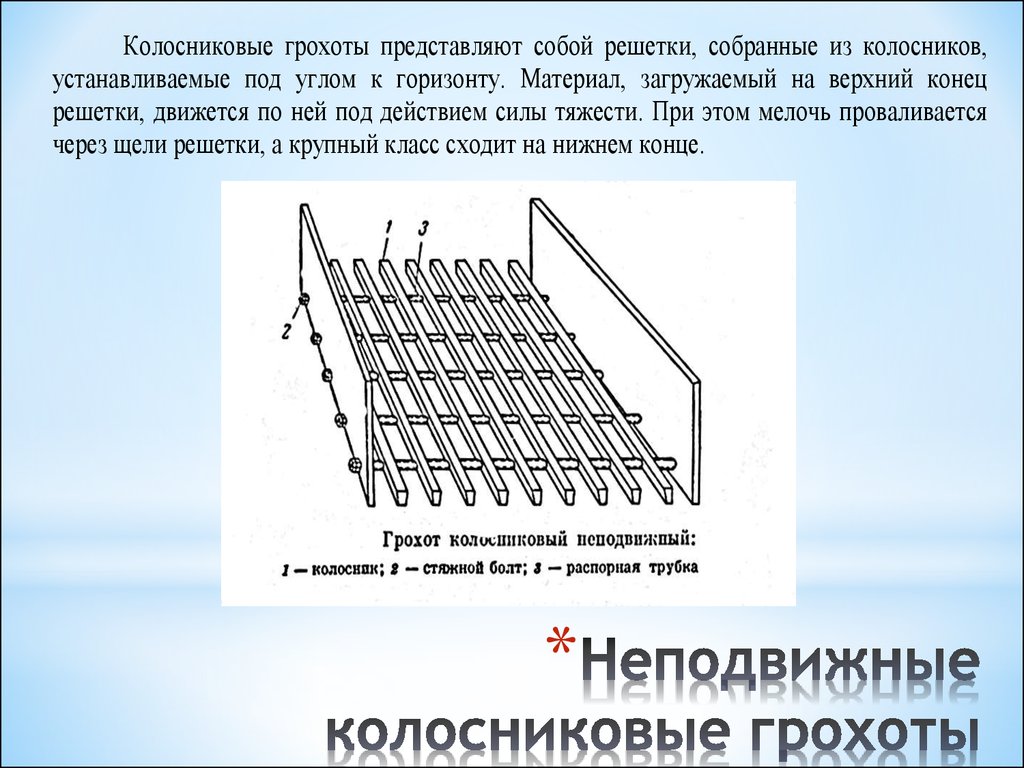 Колосниковый грохот схема