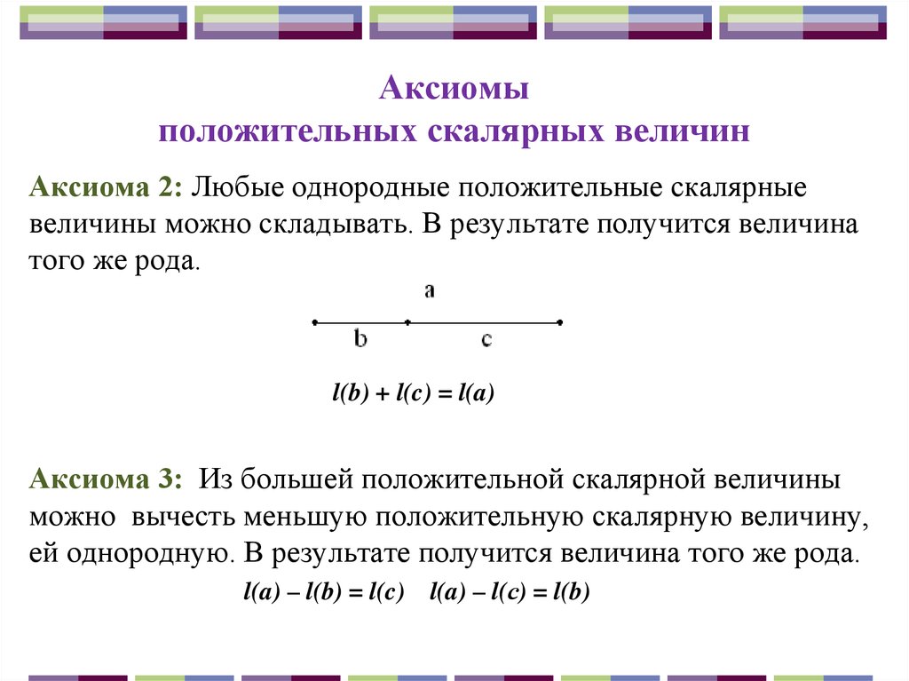 Дайте определение величины. Процесс измерения скалярных величин. Аксиоматическое понятие скалярных величин. Положительная величина. Понятие положительной скалярной величины и ее измерения.