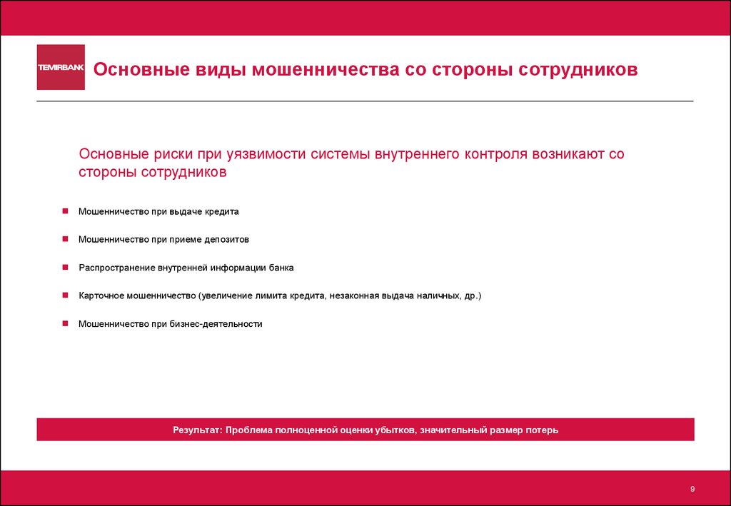 Со стороны сотрудников. Основные формы мошенничества. Внутреннее мошенничество в банках. Типы сотрудников со стороны клиента. Виды мошенничества при кредитовании.