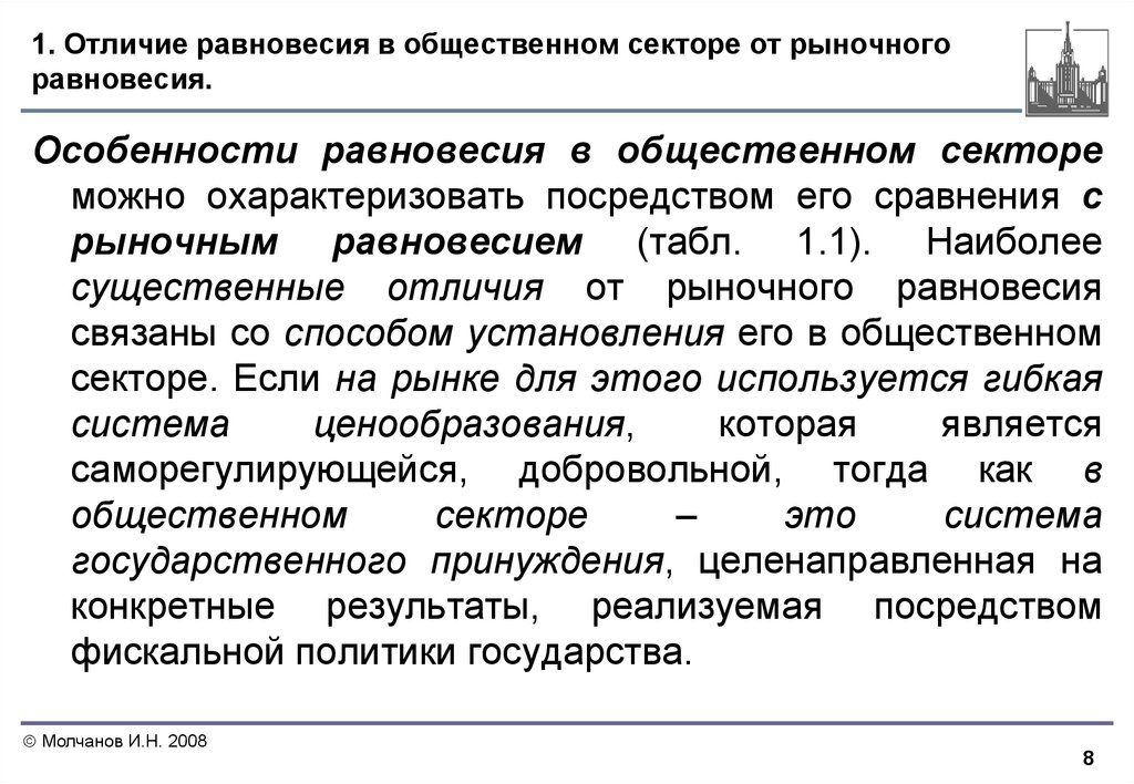 Отличие н. Равновесие в общественном секторе. Равновесие рыночного и общественного сектора. Специфика равновесия в общественном секторе. Отличие равновесия в общественном секторе от рыночного равновесия.