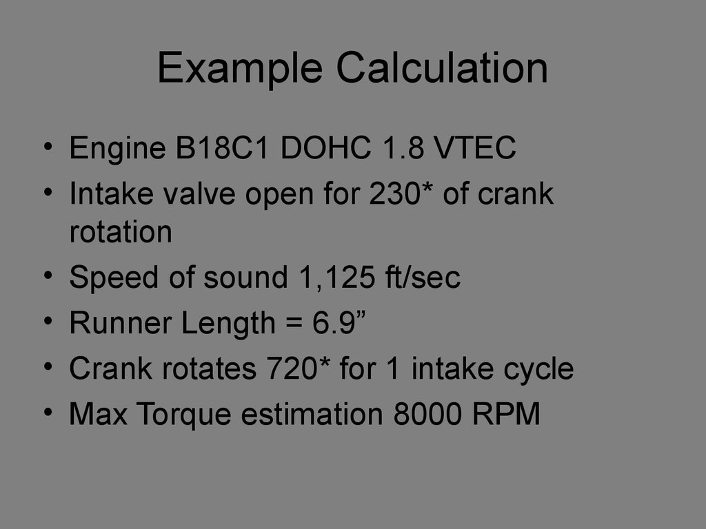 Example Calculation