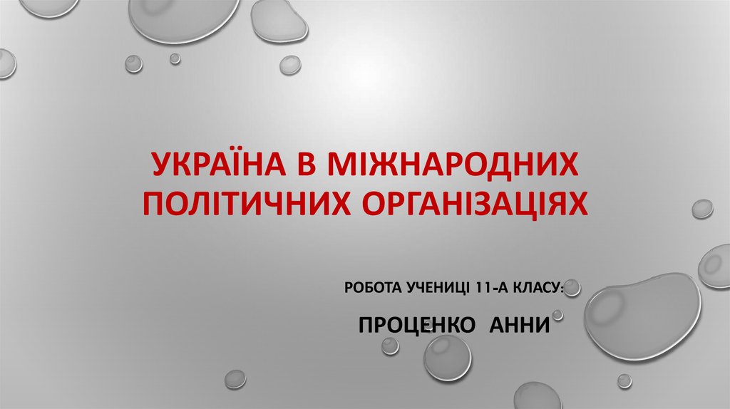 Реферат: Україна в міжнародних організаціях