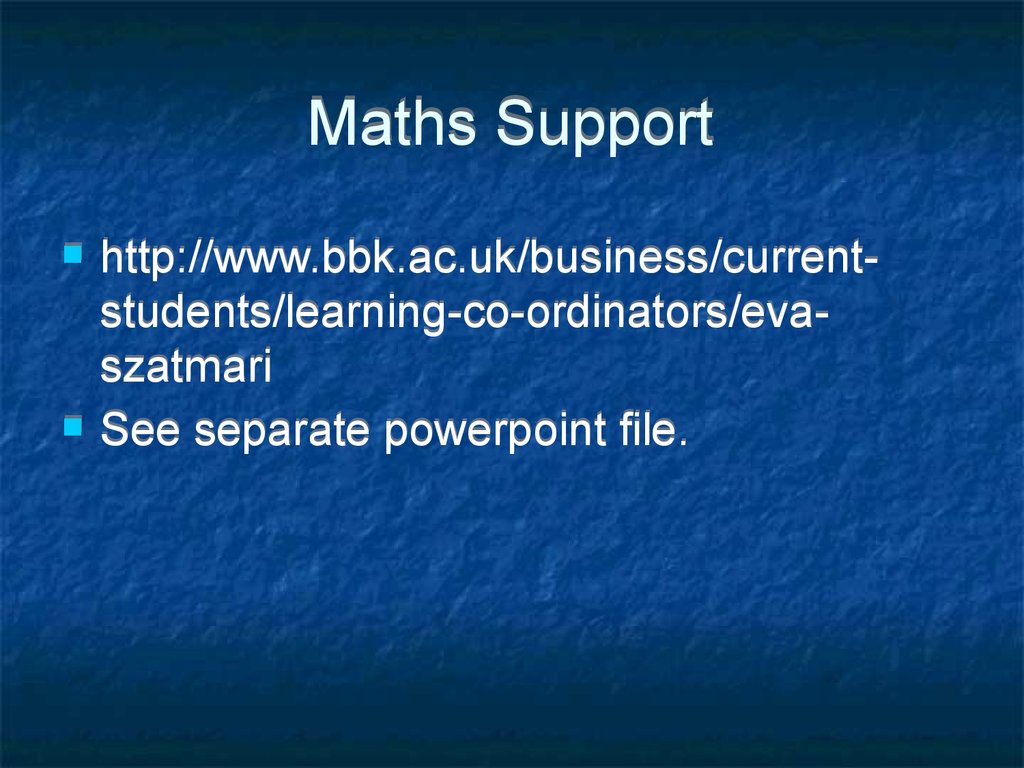 Maths Support