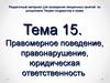 Правомерное поведение, правонарушение, юридическая ответственность. (Тема 15)
