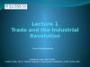 Trade and the industrial revolution. (Lecture 1)