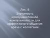 Значимость коммуникативной компетентности для эффективного общения врача с коллегами