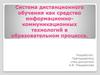 Система дистанционного обучения как средство информационно-коммуникационных технологий в образовательном процессе