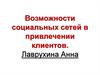 Возможности социальных сетей в привлечении клиентов