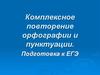 Комплексное повторение орфографии и пунктуации. Подготовка к ЕГЭ