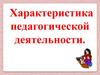 Характеристика педагогической деятельности