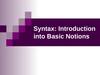 Syntax: Introduction into Basic Notions